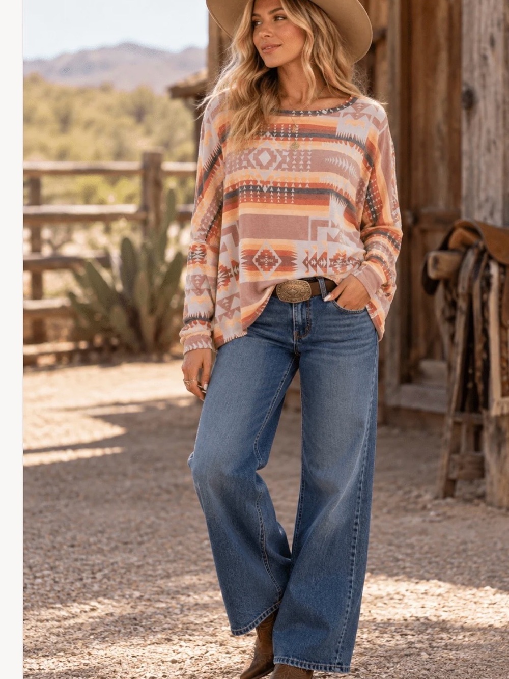 Cozy Southwestern Style Designed With Eye Catching Geometric Tribal Print